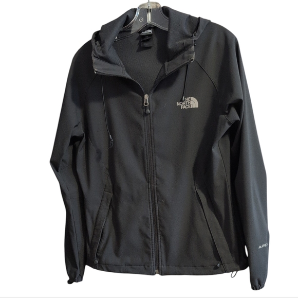 The North Face Apex WindWall Hooded Jacket Women’s M Black Pockets - Picture 2 of 10